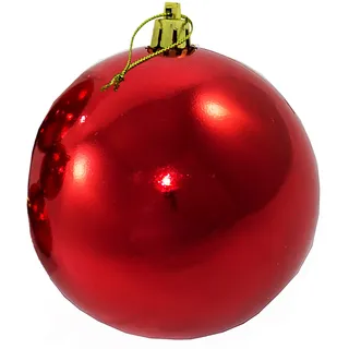 XXL Weihnachtskugeln groß für den Außenbereich, frostsicher und wetterfest EXTRA ROBUST STABILE AUFHÄNGUNG Große Christbaumkugeln für Draußen 20 oder 30 cm (Ø 25 cm, Rot)
