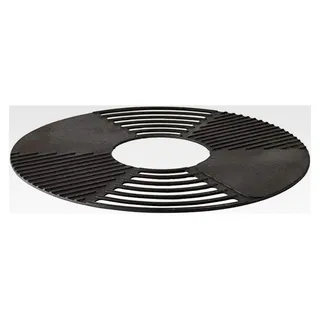 Grillrost/Grillplatte für Feuerschale, Gusseisen, Ø 60 x 1,3 cm, mit Rauchrillen