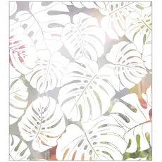 MySpotti Fensterfolie »Look Monstera white«, halbtransparent, glattstatisch haftend, 90 x 100 cm, statisch haftend, weiß