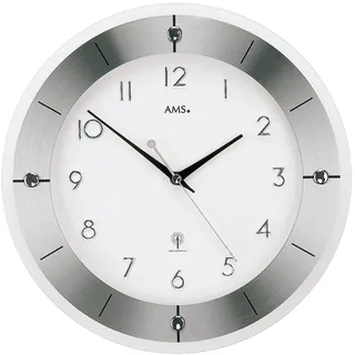 AMS Funk-Wanduhr, Funkwerk, D31x4cm, 5848 - Weiß