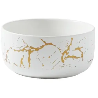 MAGICVOGEL Porzellan Müslischale Marmor Optik Eisschale Suppenschüssel Dessertschale Salatschale Obstschale Dipschale Schüssel für Suppe Salat Müsli Haferflocken Eis Jogurt (Weiß, 350ml)
