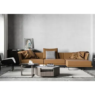 Ecksofa L-form Leder Wohnlandschaft Relax Sofa Design Couch Lounge Sofas Eck Neu - Braun