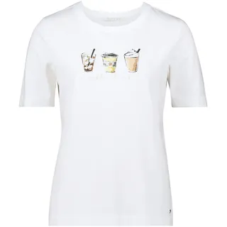 T-Shirt BETTY & CO "Casual-Shirt mit Strass", Damen, Gr. L, weiß (weiß, mint), Obermaterial: 95% Baumwolle CO. 5% Elasthan EL., Shirts T-Shirt