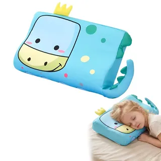 Schlummerkids Kissen, 45X27X6CM Kinderkopfkissen, Kawaii Tiere Kissen, Ergonomisch Schlummerkids Kissens Kinder, Niedliche Tiere Kinder Kissens, Atmungsaktiv und Hautfreundlich für Gesünderen Schlaf