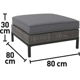 Lounge-Hocker Alridge Polyrattan Grau