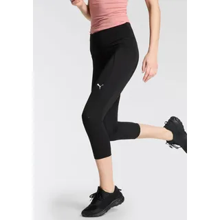Trainingstights PUMA "W TAD ESSENTIAL HW CAPRI TIGHT", Damen, Gr. M, N-Gr, schwarz (puma schwarz), Interlock, Obermaterial: 85% Polyester, 15% Elasthan, schmal 3/4-Länge, Hosen Trainingstights, mit Seitentaschen, mit DryCELL Technologie, atmungsaktiv
