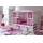 Hausbett Lio 90 x 200 cm Kiefer massiv lackiert weiß pink