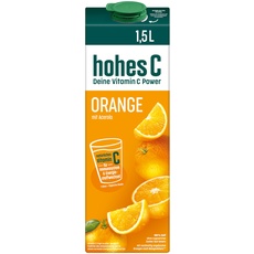 hohes C Orange (1 x 1,5l), 100% Saft, Orangensaft, Acerolasaft, Vitamin C, ohne Zuckerzusatz laut Gesetz, vegan