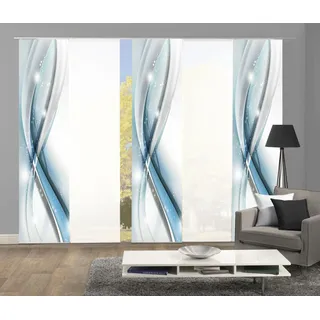 HOME WOHNIDEEN Schiebevorhang 3er-Set ¦ blau ¦ Maße (cm): B: 60 H: 245