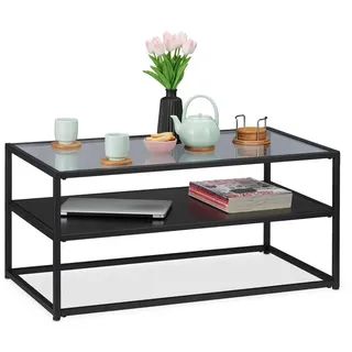 Relaxdays Couchtisch Schwarz MDF 42 x 90 x 50 cm