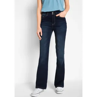 bonprix Push-up-Jeans mit Bequembund, Eingrifftaschen und farbig abgesetzten Nähten, blau