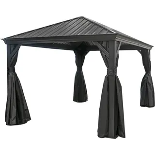 Sojag Marsala 1216 Pavillon mit festem Dach inkl. Moskitonetz 4x5 m - Grau