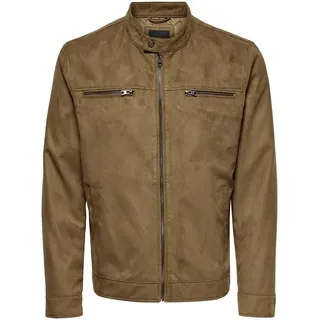 ONLY & SONS Herren Onswillow Otw Noos Fake Suede Jacket Kunstlederjacke, Cognac, L EU