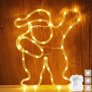 Led Fensterdeko Weihnachten Weihnachtsmann Beleuchtet Hängende Fenster Lichter Batterie Fensterlicht Fensterbeleuchtung Deko - Gelb