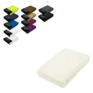 EXKLUSIV HEIMTEXTIL Spannbettlaken Frottee 140 x 160 x 200 cm beige