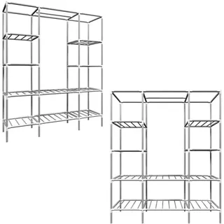 Eyepower Kleiderschrank 178 x 148 x 44,5 cm Silber