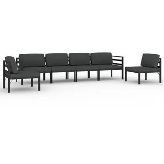 vidaXL 6-tlg. Garten-Lounge-Set mit Kissen Aluminium Anthrazit - Grau