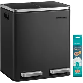 Songmics Mülltrenner 2 x 15 l Schwarz