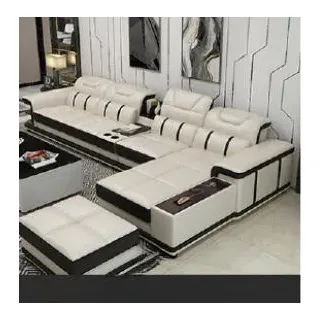 Wohnlandschaft Ecksofa L-form Eck Polstersofa Sitz Design Couch Sofas Kunstleder - Weiß