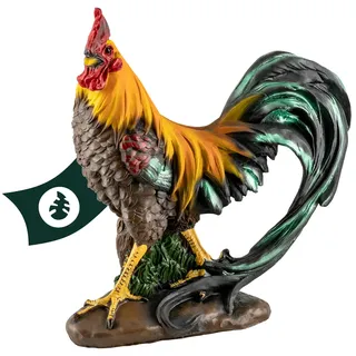 VERDOBA Garten Figur Hahn aus Kunstharz, handbemalt - Deko Hahn Dekofiguren Garten Deko Gartenfiguren für außen groß - Hühner Gartendeko Tiere