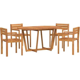 vidaXL 5-teiliges Garten-Ess-Set aus Massivholz Akazie - Braun