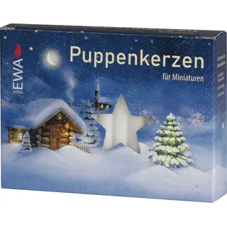 Puppenkerzen Weiß 40 Stück BxHxT 0,7x6,5x0,7cm NEU Wachskerze Weihnachtspyramide