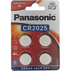 Panasonic CR2025 Lithium-Knopfbatterie, 3 V, 4 Stück
