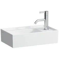 Laufen Kartell Handwaschbecken, Armaturenbank rechts, unterbaufähig, 1 Hahnloch, ohne Überlauf, 460x280mm, H815334, Farbe: Weiß mit LCC Active