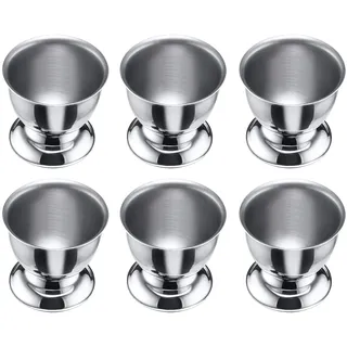 Westmark 6 Eierbecher, mit Fuß, stapelbar, ø 5 cm, Rostfreier Edelstahl, Silber, 207422E3