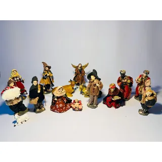 Woidwerk Manufaktur Krippenfiguren 15 teilig - 13cm (KF10) für Weihnachtskrippe Figuren Krippe Krippenstall Weihnachten Weihnachtskrippen Deko