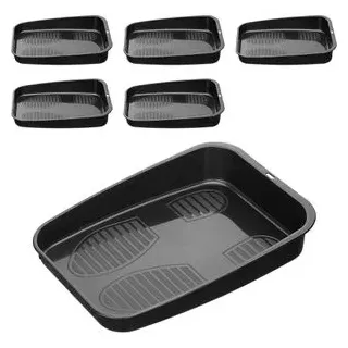 Navaris schuhabtropfschale 5017307, 6 Stück, für 6 Paar Schuhe, schwarz, 32,7 x 23,6 x 6 cm