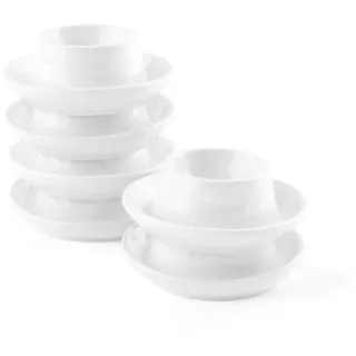 Holst Porzellan EB 1171 Porzellan Eierbecher Slimline 9 cm mit Kleiner Ablage, weiß, 8.5 x 8.5 x 3 cm, 6 Einheiten