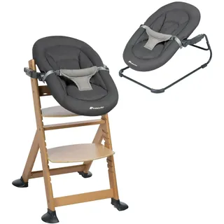 Bebeconfort Timba Baby, 2-in-1-Babywippe, 0-6 Monate, geborenenset für Hochstuhl Timba Baby, 2 Liegepositionen, 3-Punkt-Gurt, Tinted Graphite - Grau