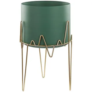 Beliani Pflanzenständer Metall grün/gold 50 cm Kalandra , 50 cm , Dekoration, Blumen & Blumentöpfe, Übertöpfe