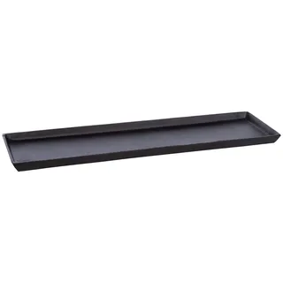 Brandsseller Deko-Tablett 44,5x12,5 cm Deko-Teller Dekoschale Aluminium Schwarz Rechteckig