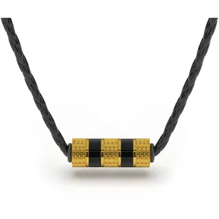 SERASAR Leder Halskette mit Anhänger Halsband Herren - 60cm Gold Lederband Kette Schmuck Schachtel für Männer Echtleder Hochzeitsgeschenk