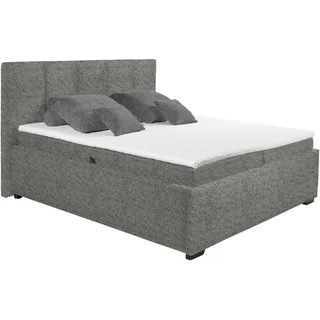 Esposa Polsterbett , Grau , Textil , H2 , Höhe ca. 17 cm , 180x200 cm , Bettkasten, gepolstertes Kopfteil, Stoffauswahl, Topper durchgehend, Matratze in verschiedenen Härtegraden erhältlich , Schlafzimmer, Betten, Polsterbetten