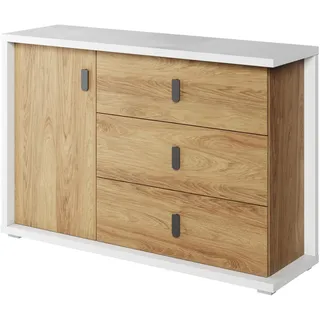 Furniture24 Kommode Sideboard Massi MS5 Jugendzimmer 3 Schubkästen 1 Tür - Beige