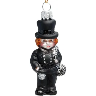 SIKORA Schornsteinfeger besondere Weihnachtskugel Glas Weihnachtsmann Christbaumschmuck Deko Figur Weihnachten Anhänger Ornament - Premium Line - BS850