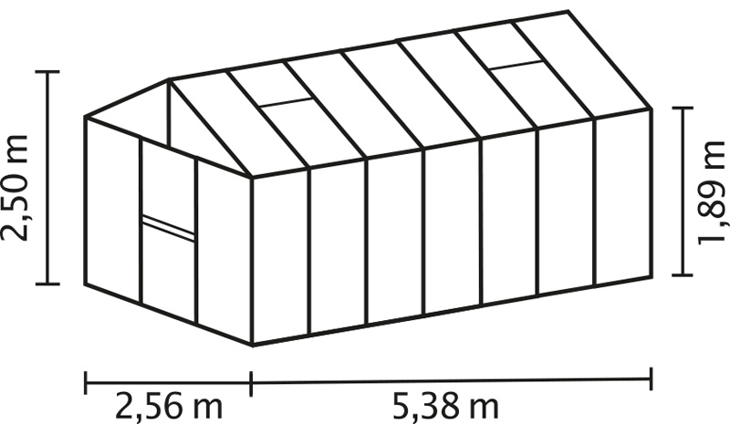 Bild von Zeus 13800 Alu ESG 3 mm/Dach HKP 10 mm 13,8 m2