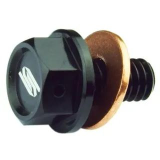 Scar Magnetische Ölablassschraube Kompatibel mit KAWASAKI KX KXX 250 450 21-26 Schwarz