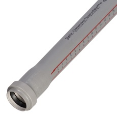 HT - Rohr Länge 1000 mm mit Muffe NW 50 / HTEM Abflussrohr / Verbindungsrohr / Abwasserrohr / HT-Rohre