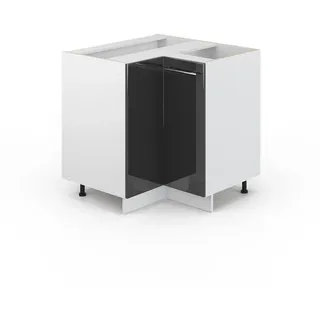 Vicco Eckunterschrank Fame-Line 80,5 x 80,5 x 81,5 cm Anthrazit Hochglanz