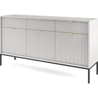Sideboard 154cm breit, grau, Fußgestell schwarz NEWCASTLE-160 - Grau