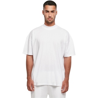 Build Your Brand Oversized Mock Neck Tee T-Shirt, White, S