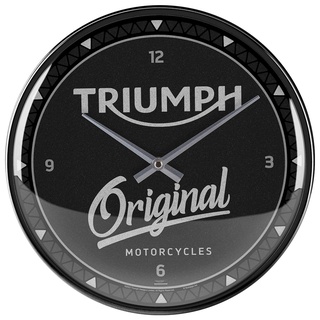 Nostalgic-Art Retro Wanduhr, Ø 31 cm, Triumph – Original – Geschenk-Idee für Biker, Original Lizenzprodukt (OLP), Große Küchenuhr, Vintage Design