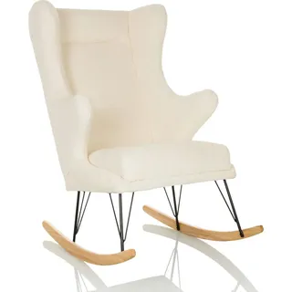 Mid.you Loungesessel , Weiß , Textil , Pappel , Kufe , 68x110x90 cm , Gartenmöbel, Loungemöbel, Loungesessel