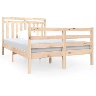 vidaXL Massivholzbett 120x190 cm - Braun