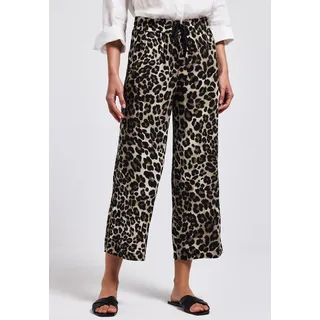 STREET ONE Stoffhose »Style Emee« Sommerhose mit elastischem Bund und Tunnelzug, mit grafischem Muster, schwarz,