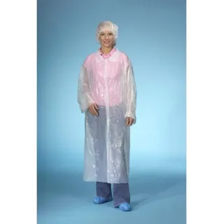 10 Besucherkittel, HDPE 150 cm x 125 cm weiss